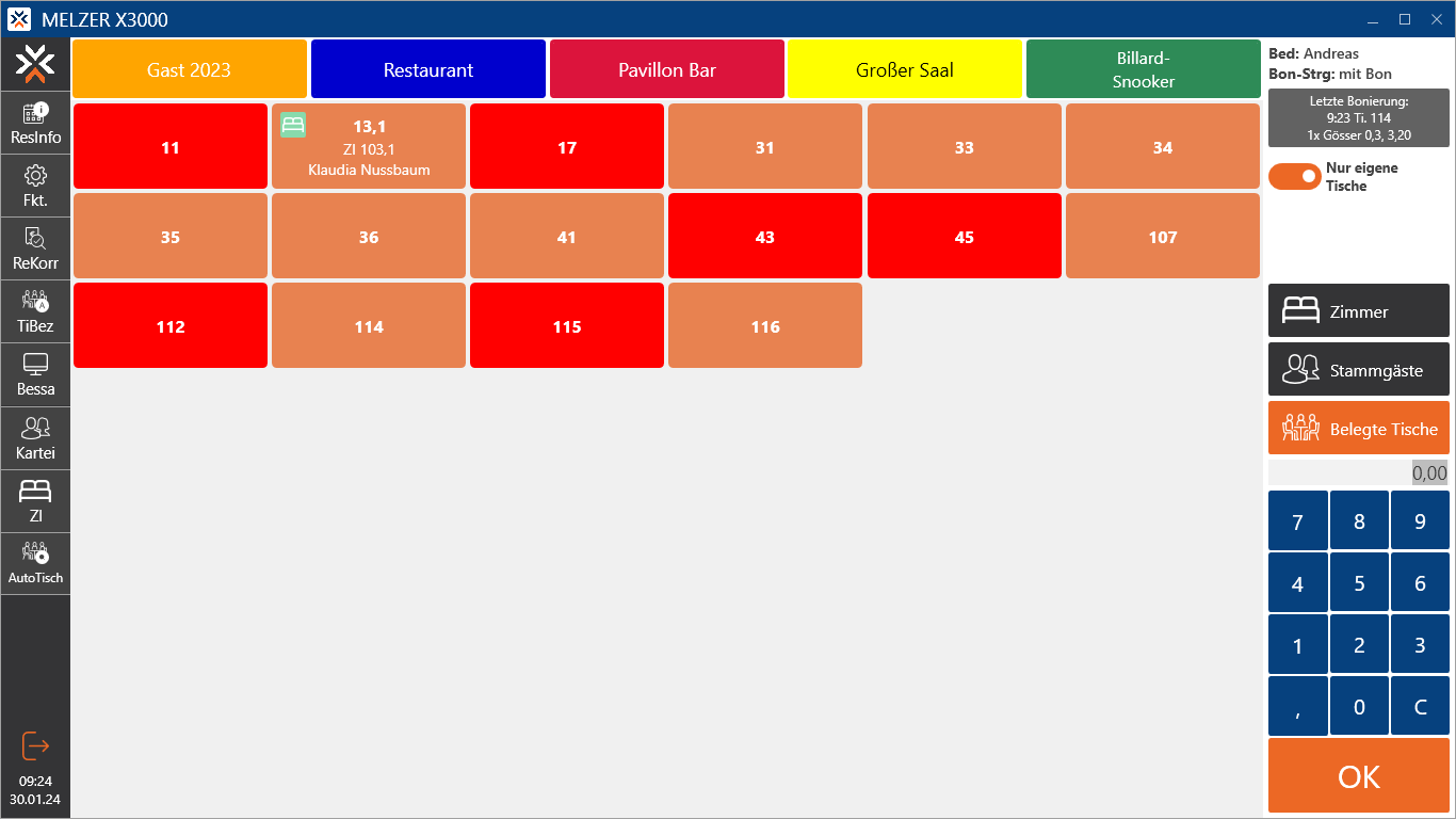 Tisch[Konto]-Übersicht